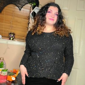 Vintage Black Speckled Sweater